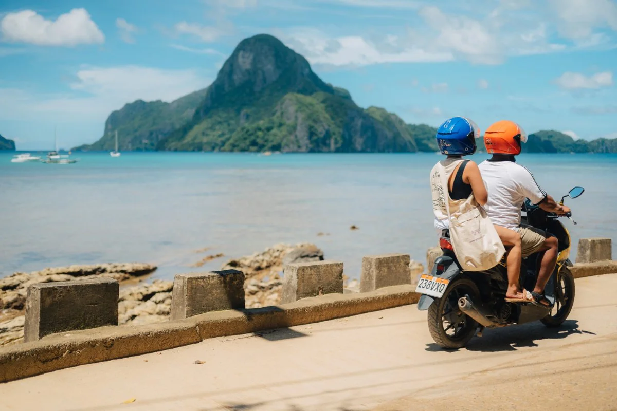 El Nido limestone cliffs above town near Amari by Vivere