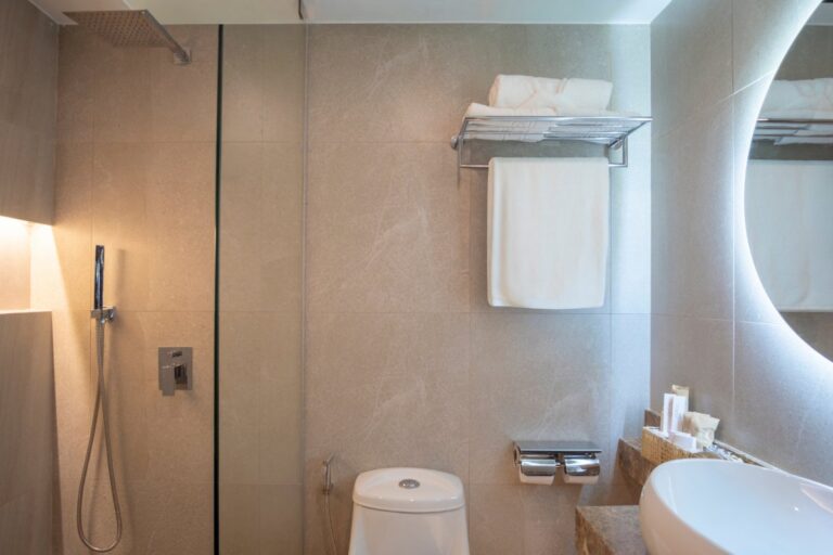 Amari bathroom — walk-in shower with rainfall head